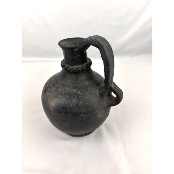 Vintage Handmade Mexican Pottery Pitcher 7" Primitive Style Jug 1970s - Picture 9 of 15